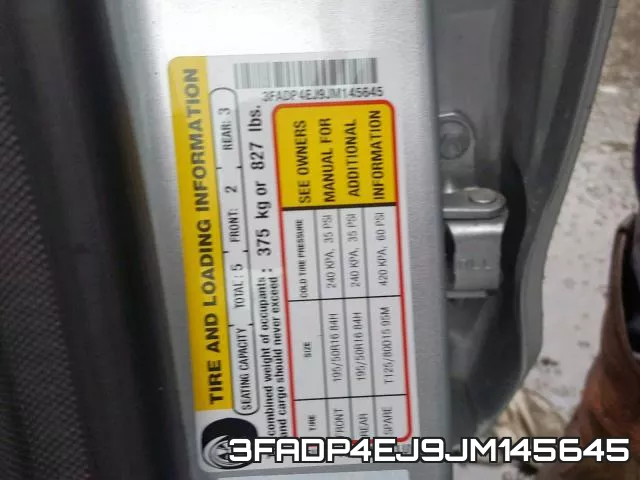 3FADP4EJ9JM145645 фото 2
