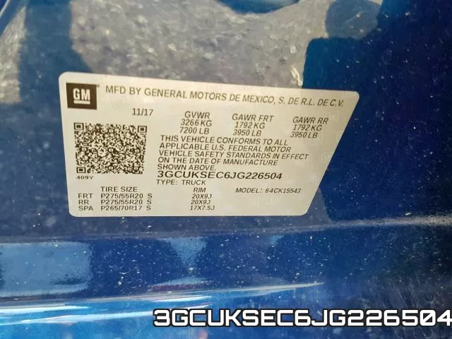 3GCUKSEC6JG226504 фото 2