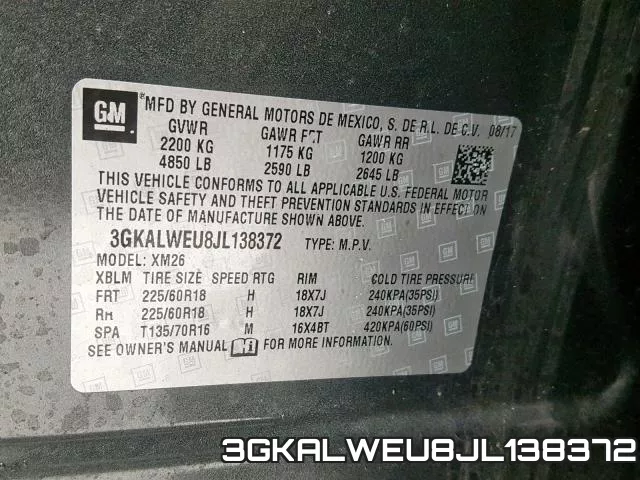3GKALWEU8JL138372 фото 2