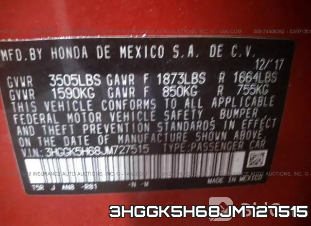 3HGGK5H68JM727515 фото 10