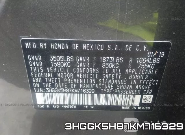 3HGGK5H87KM716329 фото 10