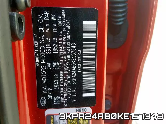 3KPA24AB0KE157348 фото 2