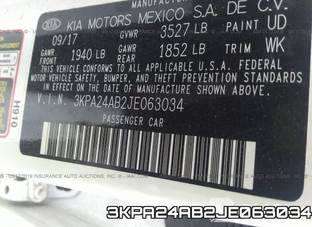 3KPA24AB2JE063034 фото 10
