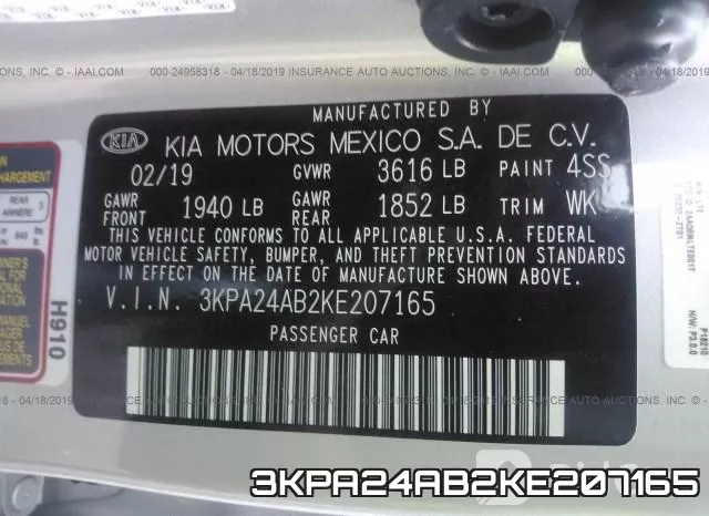 3KPA24AB2KE207165 фото 10