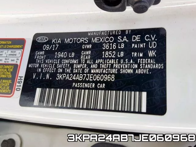 3KPA24AB7JE060968 фото 2