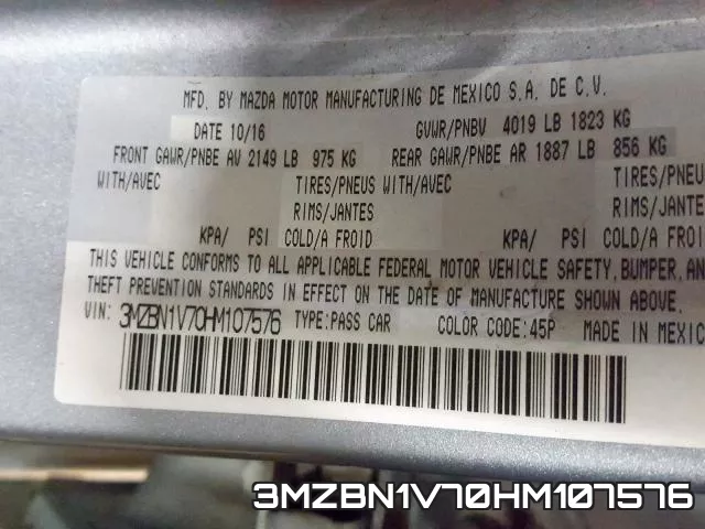 3MZBN1V70HM107576 фото 2