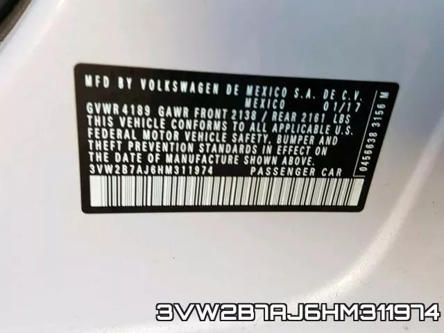 3VW2B7AJ6HM311974 фото 2