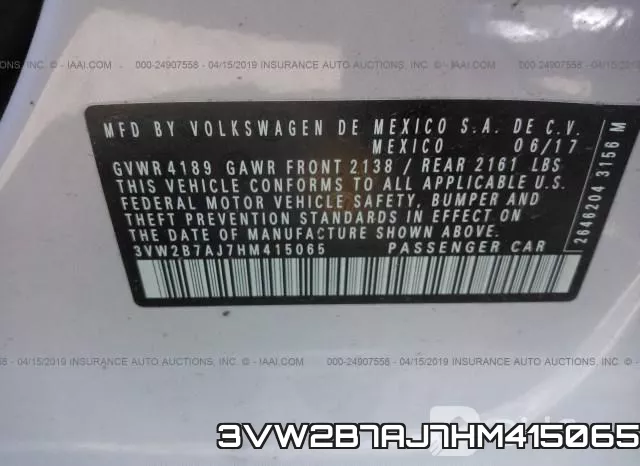 3VW2B7AJ7HM415065 фото 10