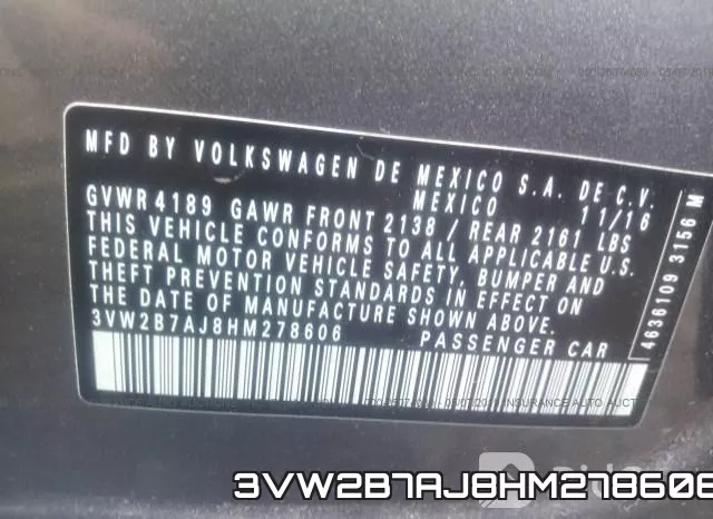 3VW2B7AJ8HM278606 фото 10