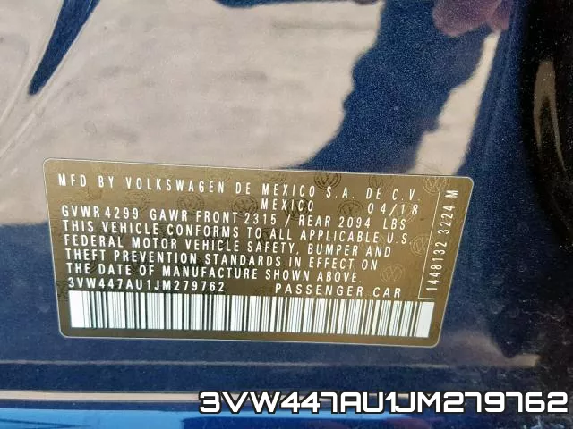 3VW447AU1JM279762 фото 2