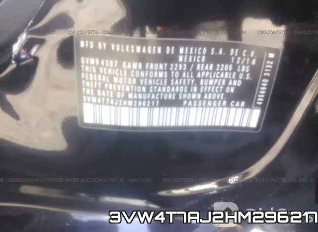 3VW4T7AJ2HM296217 фото 10