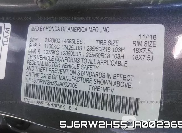5J6RW2H55JA002365 фото 9