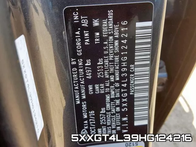 5XXGT4L39HG124216 фото 2