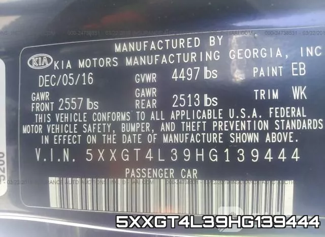 5XXGT4L39HG139444 фото 10