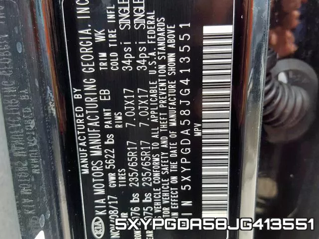 5XYPGDA58JG413551 фото 2