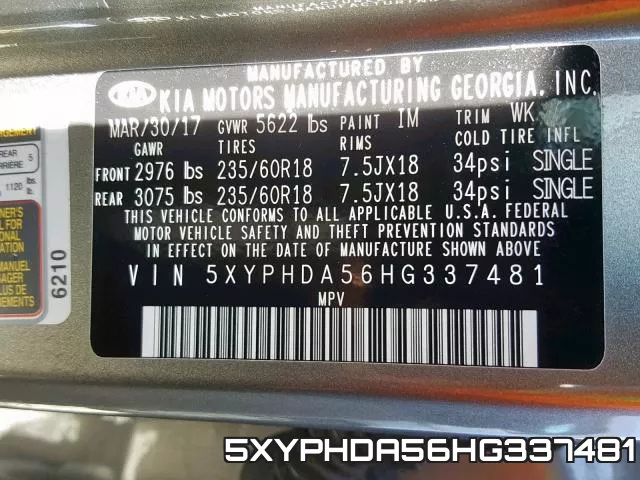 5XYPHDA56HG337481 фото 2