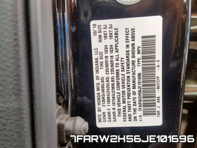 7FARW2H56JE101696 фото 2