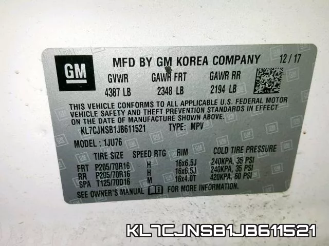 KL7CJNSB1JB611521 фото 2
