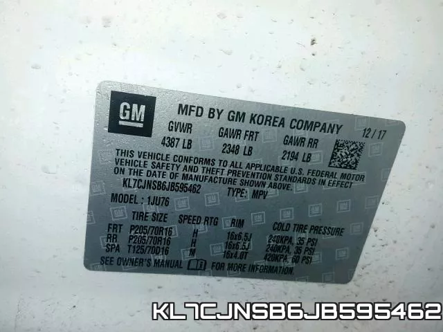 KL7CJNSB6JB595462 фото 2
