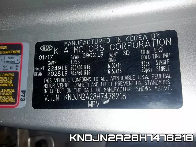 KNDJN2A28H7478218 фото 2