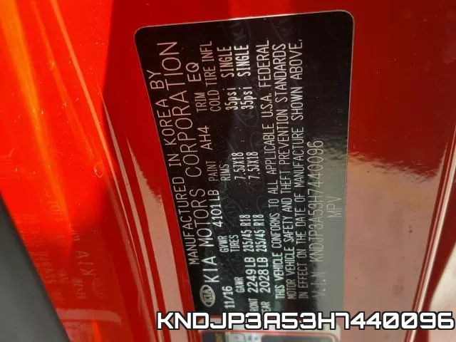 KNDJP3A53H7440096 фото 2
