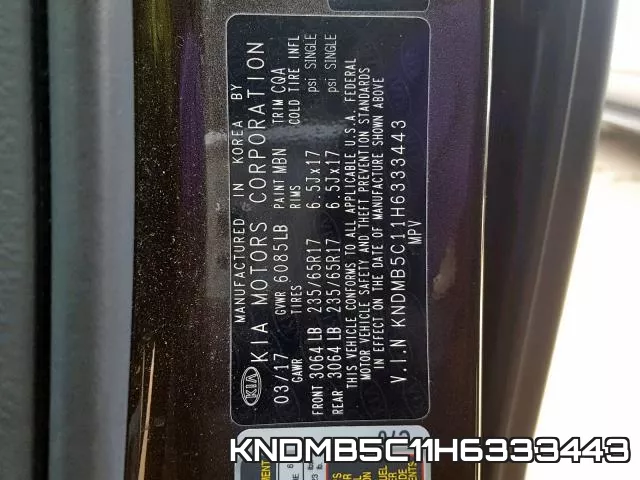 KNDMB5C11H6333443 фото 2