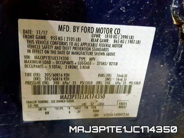 MAJ3P1TE1JC174350 фото 2