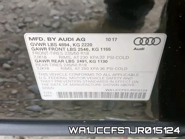 WA1JCCFS7JR015124 фото 2