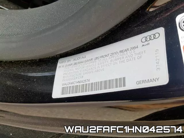 WAU2FAFC1HN042574 фото 2