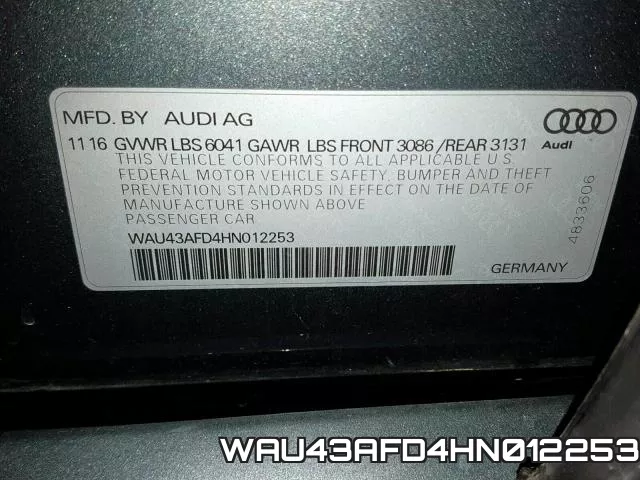 WAU43AFD4HN012253 фото 2