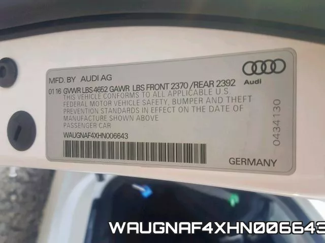 WAUGNAF4XHN006643 фото 2