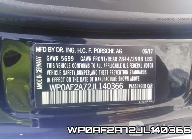 WP0AF2A72JL140366 фото 10