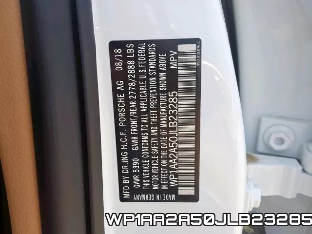 WP1AA2A50JLB23285 фото 2