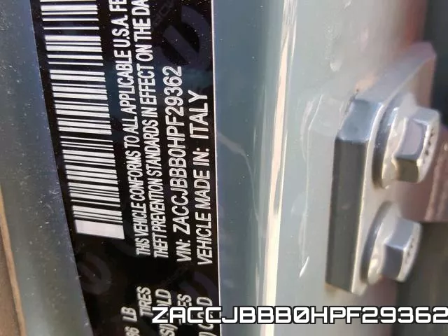 ZACCJBBB0HPF29362 фото 2