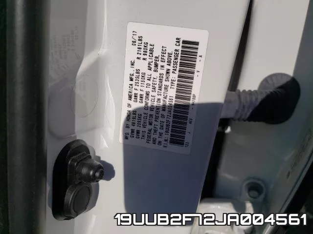 19UUB2F72JA004561 фото 2