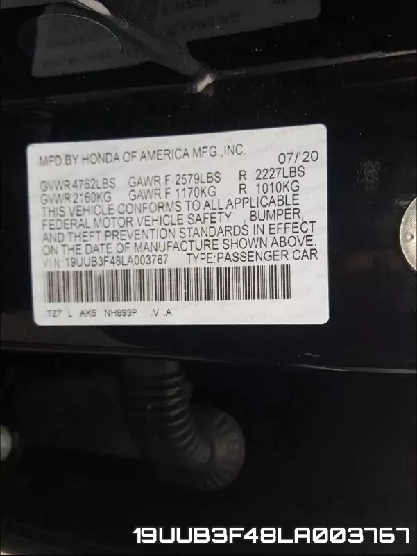 19UUB3F48LA003767 фото 2