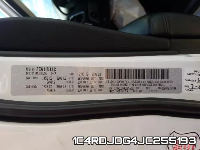 1C4RDJDG4JC255193 фото 2
