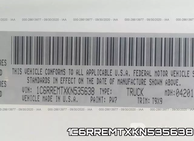 1C6RREMTXKN535638 фото 10
