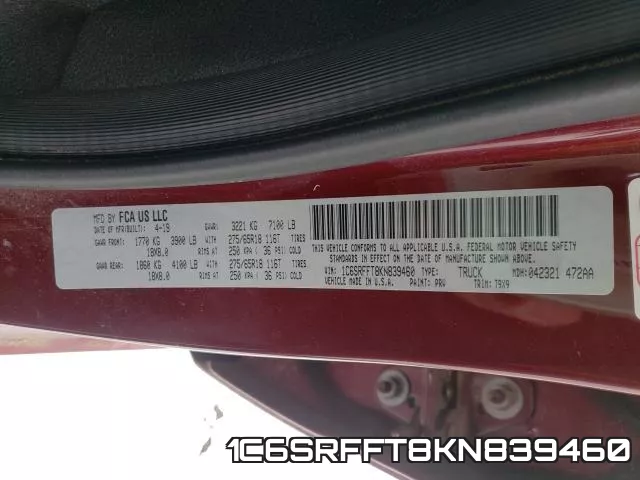 1C6SRFFT8KN839460 фото 2