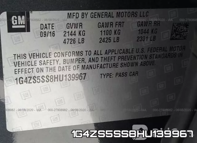 1G4ZS5SS8HU139967 фото 9