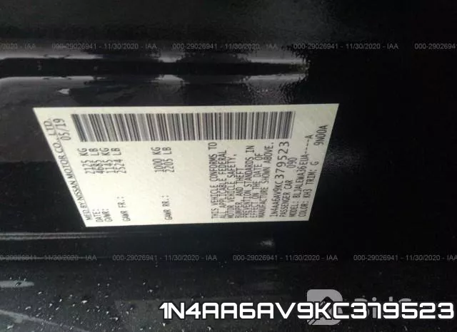 1N4AA6AV9KC379523 фото 10