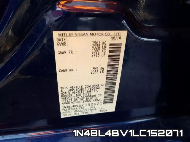 1N4BL4BV1LC152071 фото 2