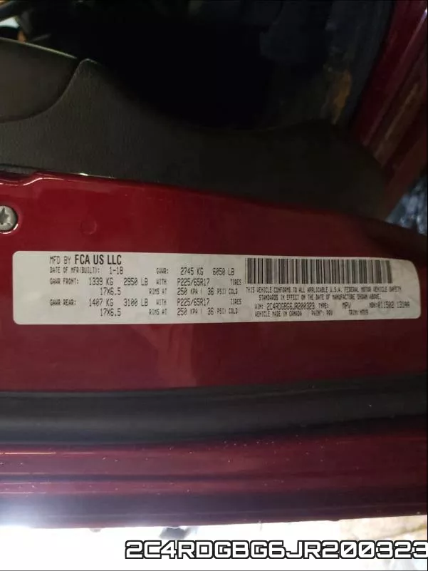 2C4RDGBG6JR200323 фото 2