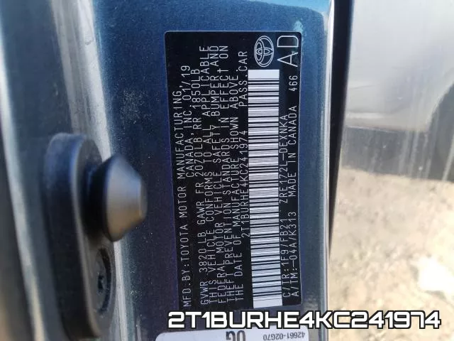 2T1BURHE4KC241974 фото 2