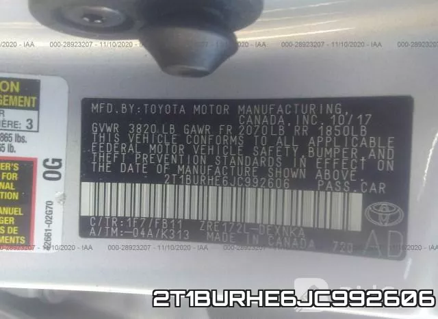 2T1BURHE6JC992606 фото 10