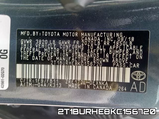 2T1BURHE8KC156720 фото 2