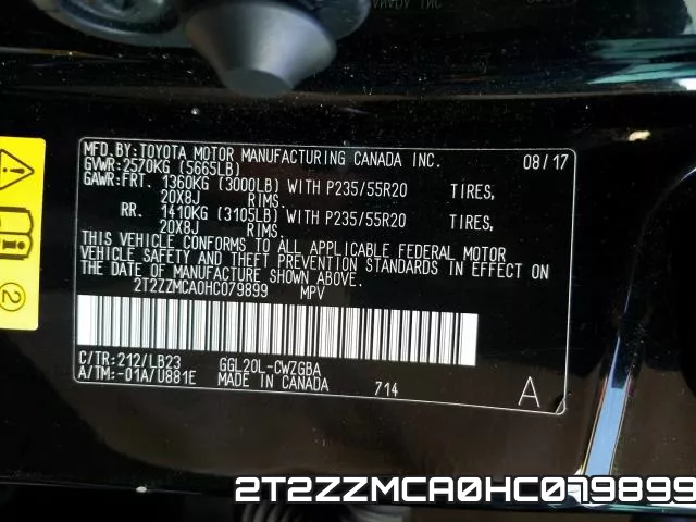 2T2ZZMCA0HC079899 фото 2