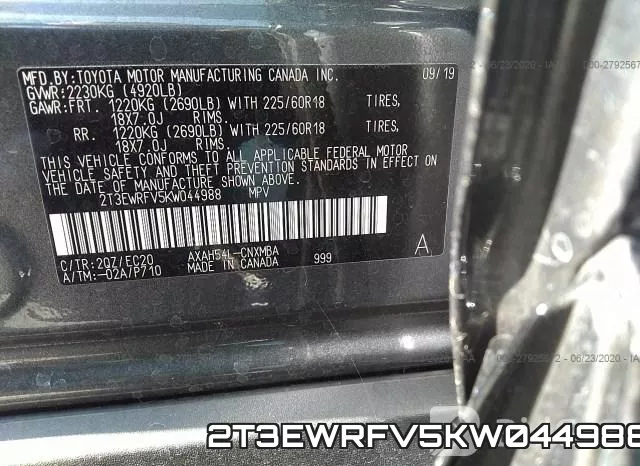 2T3EWRFV5KW044988 фото 10