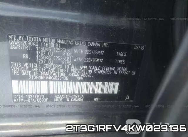 2T3G1RFV4KW023136 фото 10