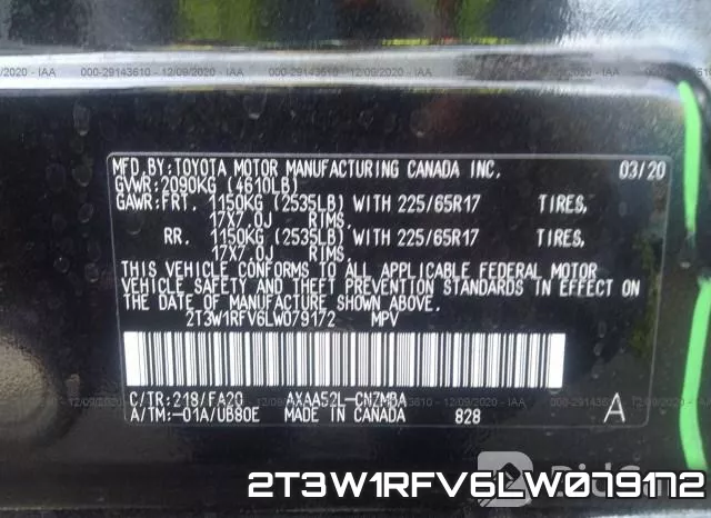 2T3W1RFV6LW079172 фото 9